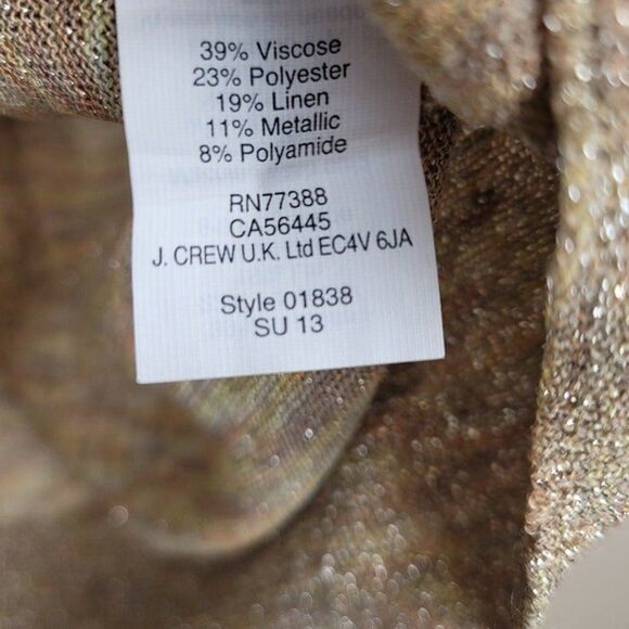 J. Crew Space-Dyed Sparkle Top Lightweight Sweater Metallic Size S - Picture 8 of 9